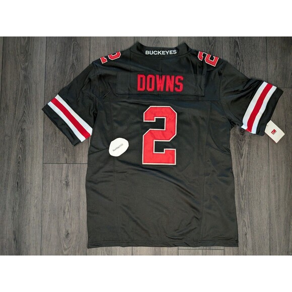 Caleb Downs #2 Ohio Buckeyes 2025 Blackout Heritage Jersey Mens Size Large - Picture 2 of 3